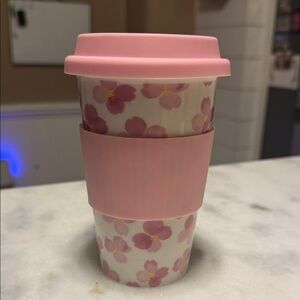 Target Pink Floral Travel Mug